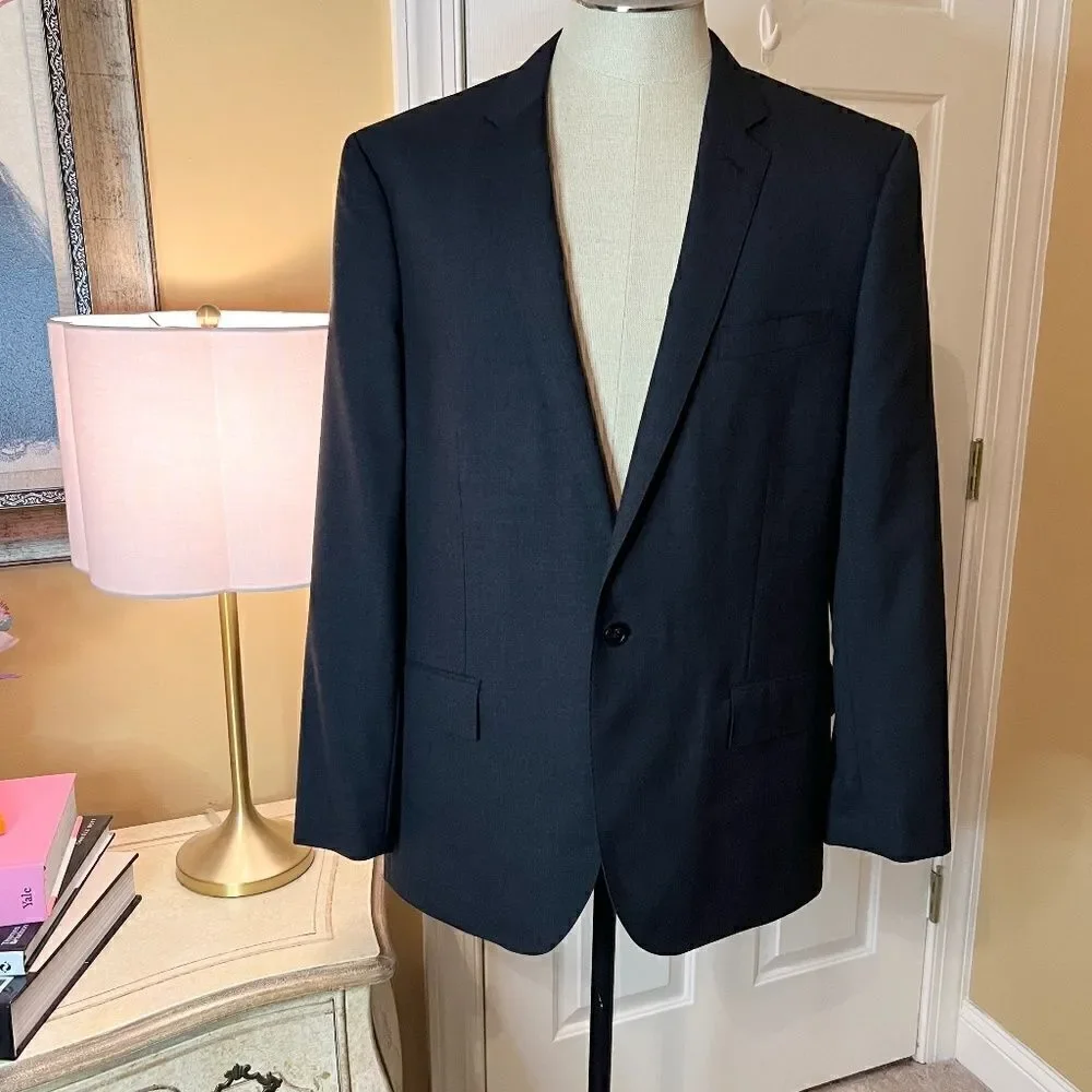 EUC Men's J.Crew Ludlow Super 120's Loro Piana Wool Gray Blazer Jacket 44R 44 R